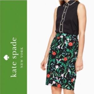 Kate Spade Jardin Tile Jacquard Pencil Skirt—Floral—Birds—Gorgeous—NWT—Size 4